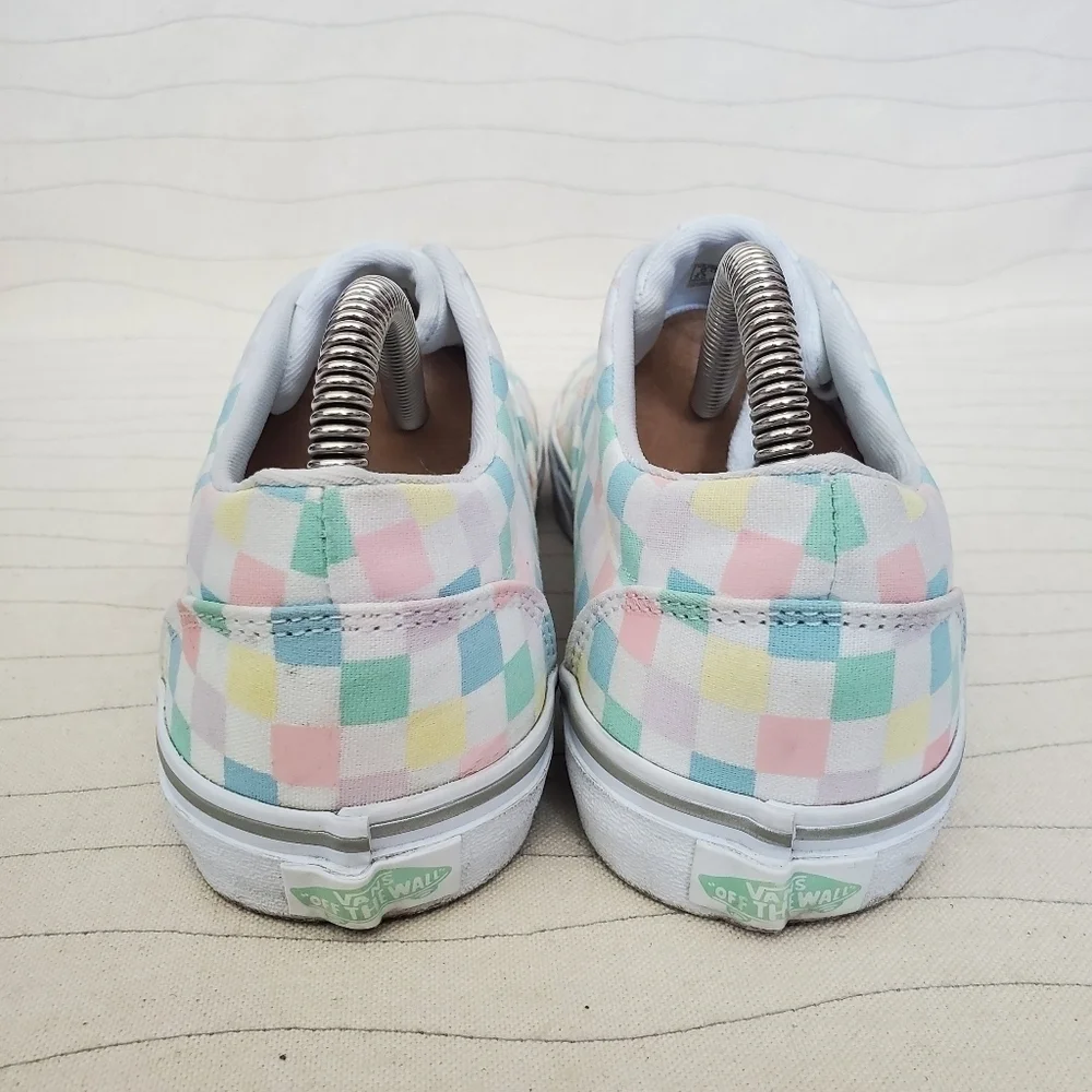 Vans Big Kids Missy Doheny Pastel Checkered Canvas Lace-Up Shoes Sneakers Sz 6